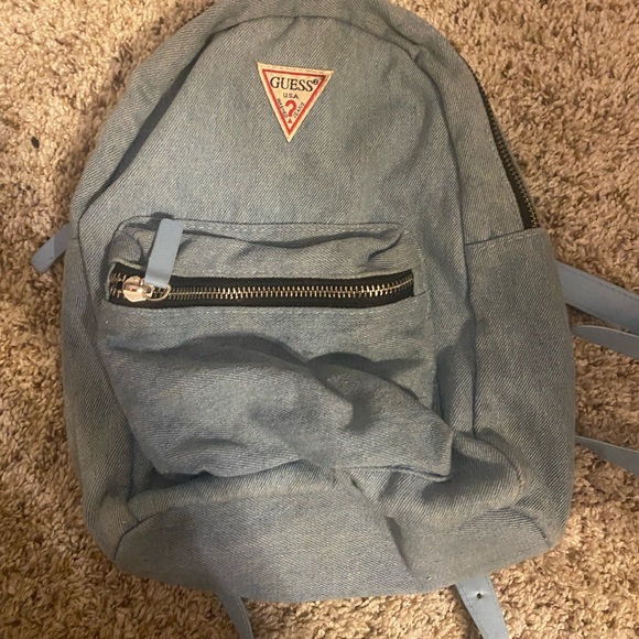 GUESS VINTAGE DENIM JEAN MINI BACKPACK - Picture 1 of 5